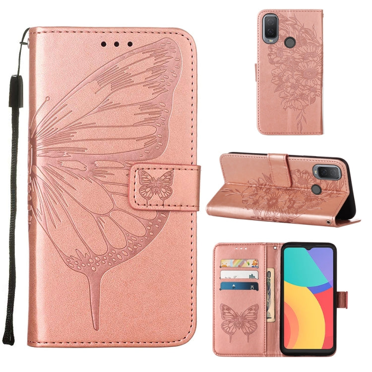 Embossed Butterfly Leather Phone Case, For Alcatel 1L 2021, For Motorola Moto G 5G 2022, For Motorola Moto G52, For OnePlus Nord CE 2 5G