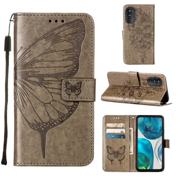 Embossed Butterfly Leather Phone Case, For Alcatel 1L 2021, For Motorola Moto G 5G 2022, For Motorola Moto G52, For OnePlus Nord CE 2 5G