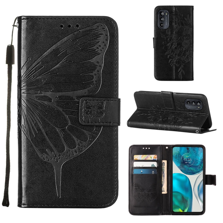 Embossed Butterfly Leather Phone Case, For Alcatel 1L 2021, For Motorola Moto G 5G 2022, For Motorola Moto G52, For OnePlus Nord CE 2 5G