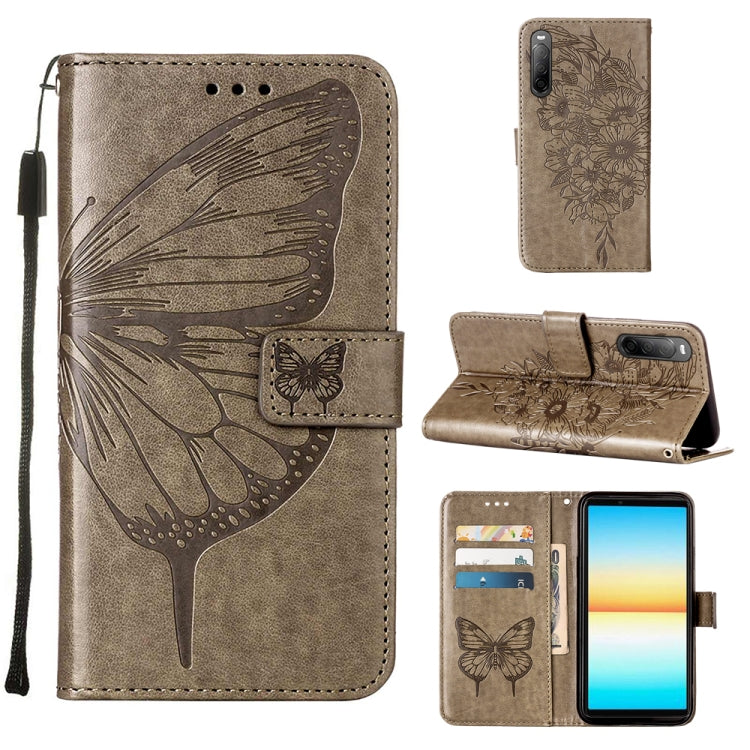 Embossed Butterfly Leather Phone Case, For Sony Xperia 10 IV, For Sony Xperia ACE III, For Xiaomi Redmi 10A, For Samsung Galaxy M33 5G