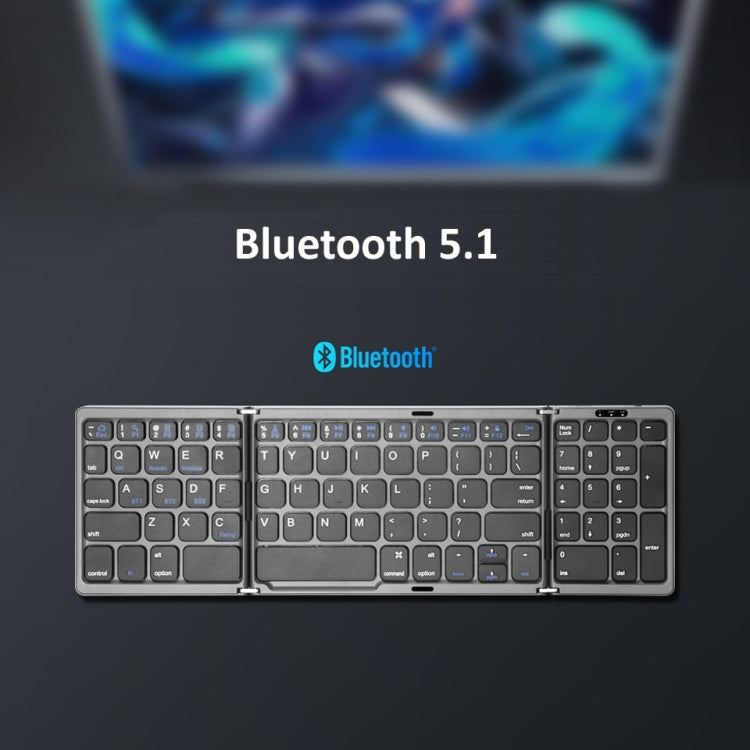 B089T Foldable Bluetooth Keyboard Rechargeable with Touchpad, B089T(Grey), B089T  (Silver), B089T (Black)