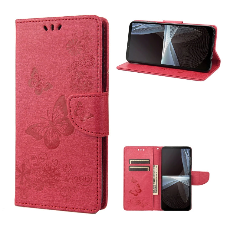 Butterfly Embossed Horizontal Flip Leather Phone Case, For Motorola Moto G52, For Sony Xperia 10 IV