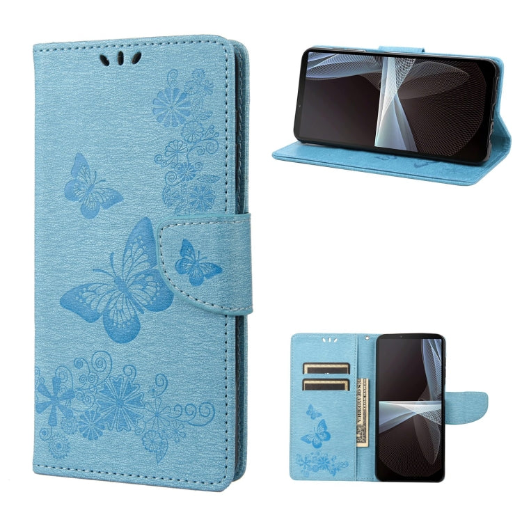 Butterfly Embossed Horizontal Flip Leather Phone Case, For Motorola Moto G52, For Sony Xperia 10 IV