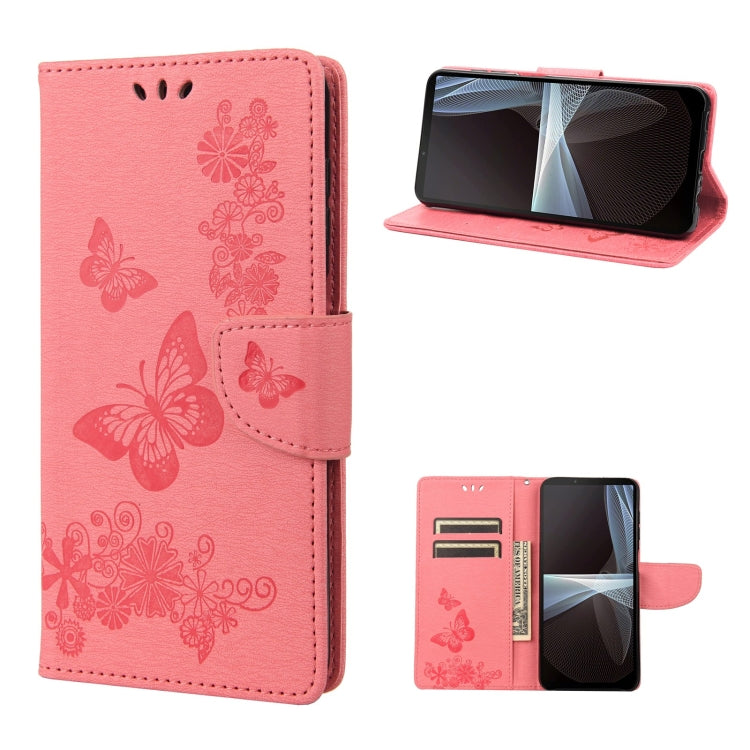 Butterfly Embossed Horizontal Flip Leather Phone Case, For Motorola Moto G52, For Sony Xperia 10 IV