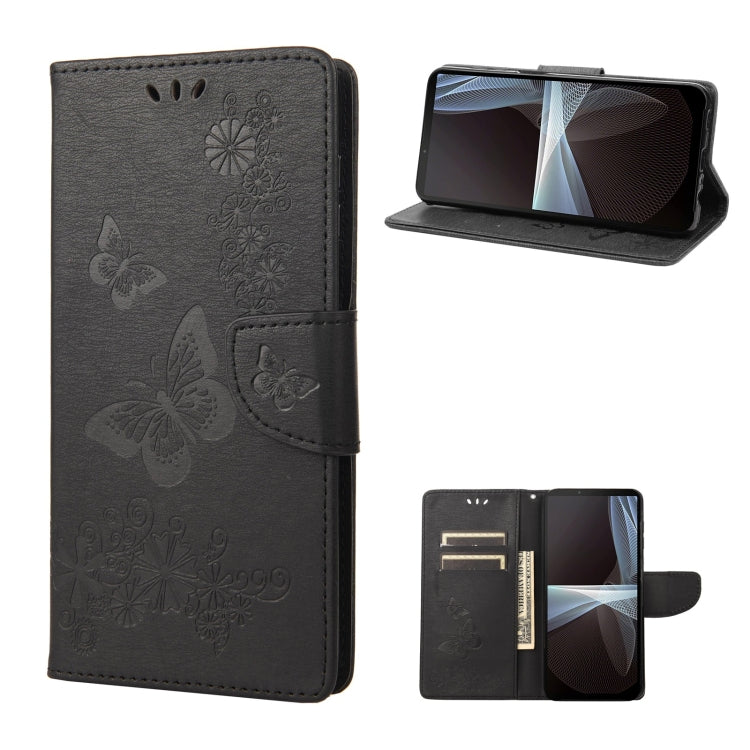 Butterfly Embossed Horizontal Flip Leather Phone Case, For Motorola Moto G52, For Sony Xperia 10 IV