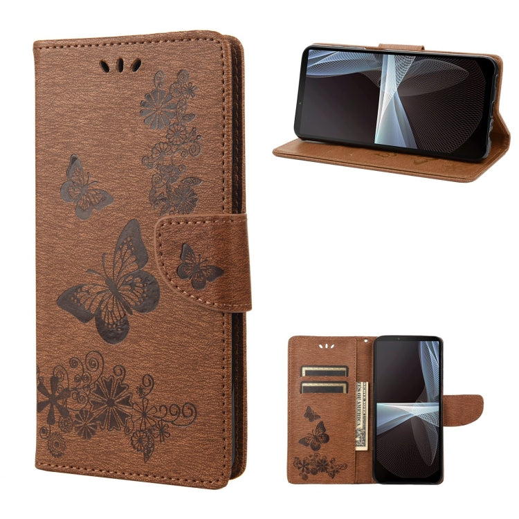 Butterfly Embossed Horizontal Flip Leather Phone Case, For Motorola Moto G52, For Sony Xperia 10 IV