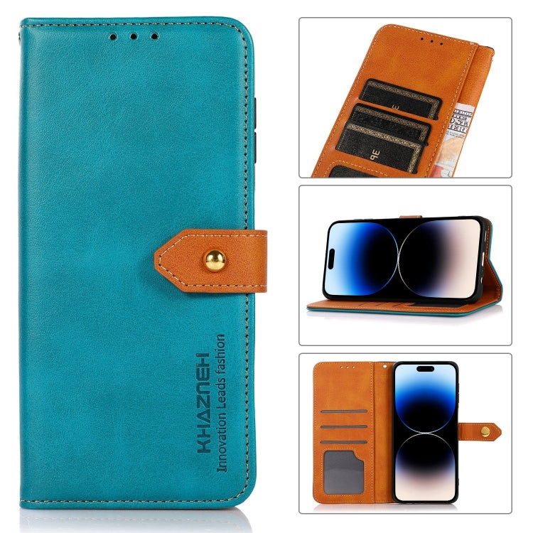 KHAZNEH Dual-color Cowhide Texture Flip Leather Phone Case, For iPhone 14 Max, For iPhone 14, For iPhone 14 Pro, For iPhone 14 Pro Max