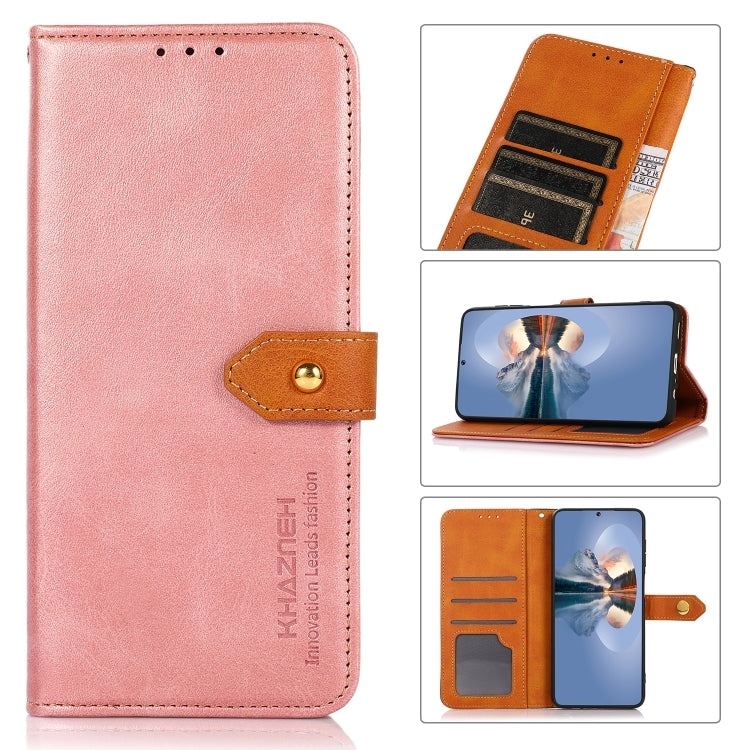 KHAZNEH Dual-color Cowhide Texture Flip Leather Phone Case, For iPhone 16 Pro Max, For iPhone 16 Pro, For iPhone 16 Plus, For iPhone 16, For iPhone 15 Pro Max, For iPhone 15 Pro, For iPhone 15 Plus, For iPhone 15