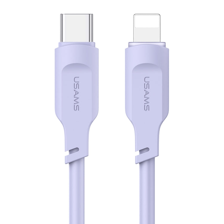 USAMS US-SJ566 Lithe Series 1.2m Type-C to 8 Pin PD 20W Fast Charging Cable with Light, Type-C to 8 Pin