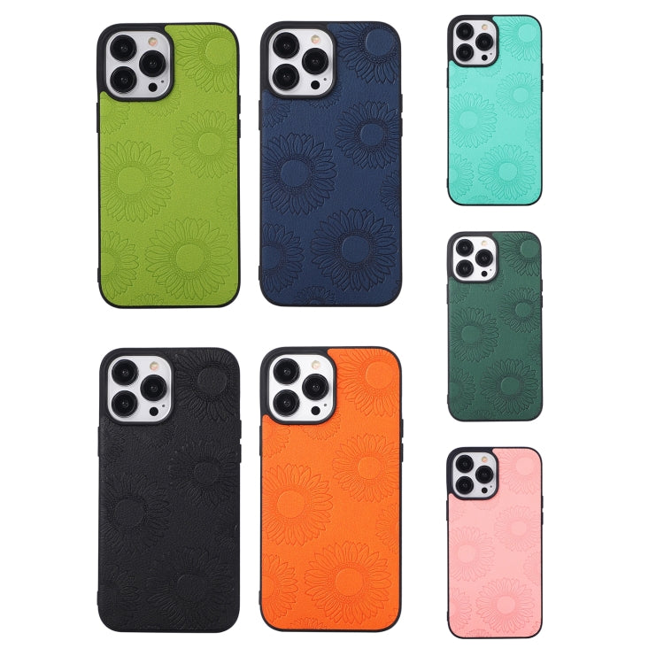 Sunflower Pattern PU+TPU+PC Shockproof Phone Case, For iPhone 13 Pro Max, For LG Wing 5G, For Motorola Razr 5G, For Huawei P50 Pocket