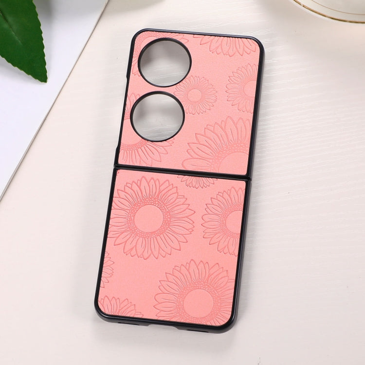 Sunflower Pattern PU+TPU+PC Shockproof Phone Case, For iPhone 13 Pro Max, For LG Wing 5G, For Motorola Razr 5G, For Huawei P50 Pocket