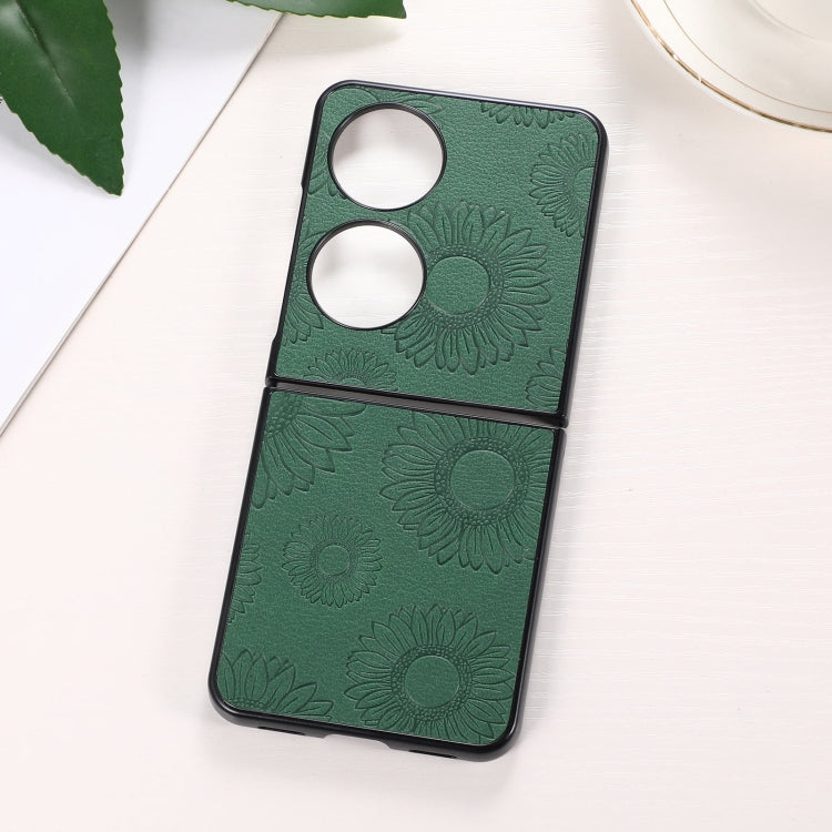 Sunflower Pattern PU+TPU+PC Shockproof Phone Case, For iPhone 13 Pro Max, For LG Wing 5G, For Motorola Razr 5G, For Huawei P50 Pocket