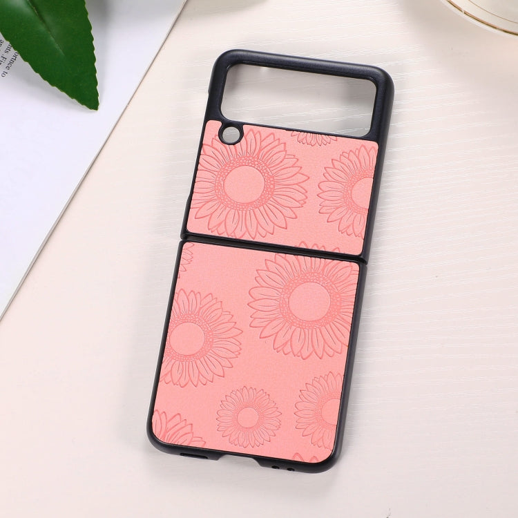 Sunflower Pattern PU+TPU+PC Shockproof Phone Case, For Samsung Galaxy Z Flip3 5G, For Samsung Galaxy Z Fold3 5G