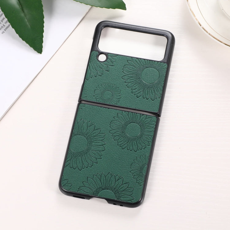 Sunflower Pattern PU+TPU+PC Shockproof Phone Case, For Samsung Galaxy Z Flip3 5G, For Samsung Galaxy Z Fold3 5G