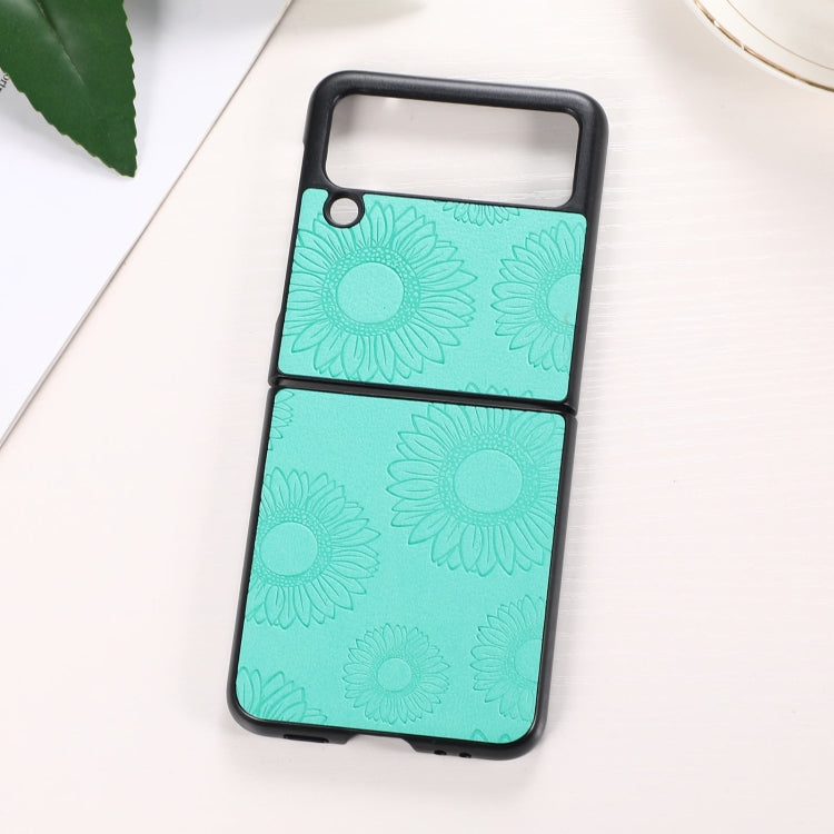 Sunflower Pattern PU+TPU+PC Shockproof Phone Case, For Samsung Galaxy Z Flip3 5G, For Samsung Galaxy Z Fold3 5G