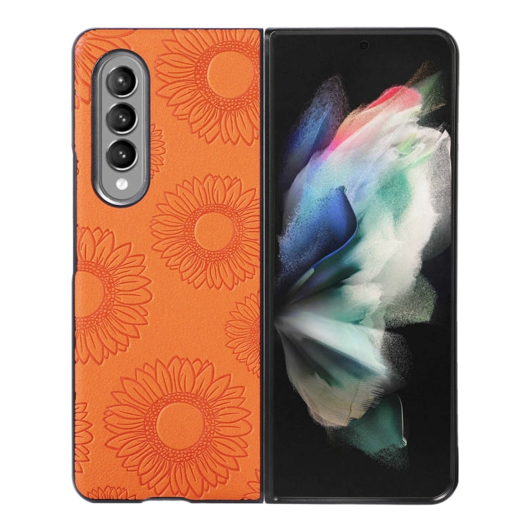 Sunflower Pattern PU+TPU+PC Shockproof Phone Case, For Samsung Galaxy Z Flip3 5G, For Samsung Galaxy Z Fold3 5G