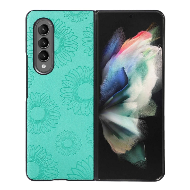 Sunflower Pattern PU+TPU+PC Shockproof Phone Case, For Samsung Galaxy Z Flip3 5G, For Samsung Galaxy Z Fold3 5G