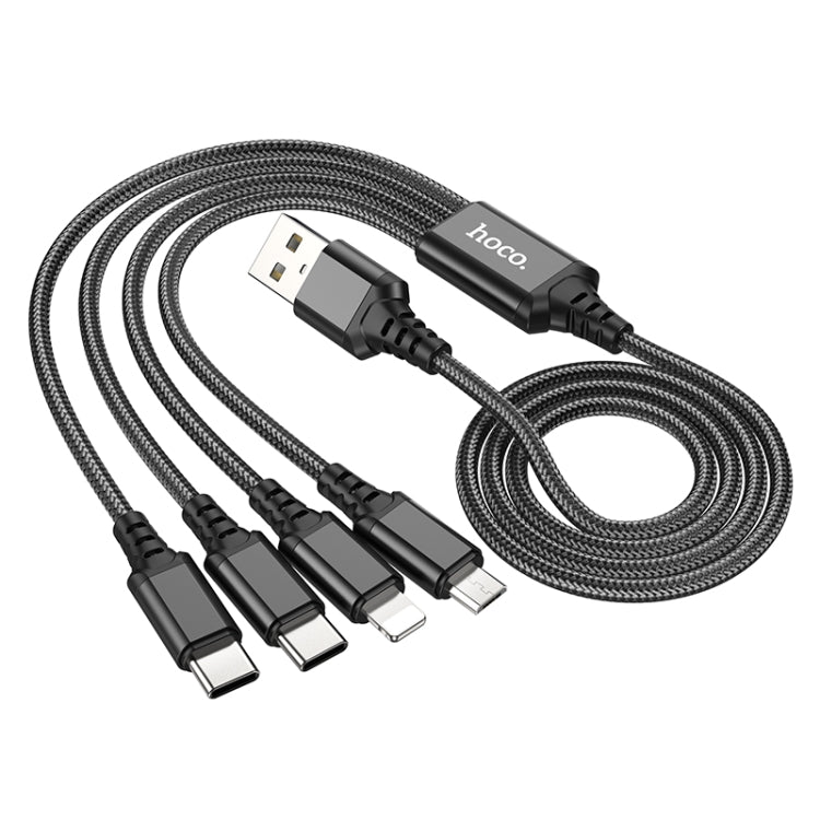 hoco X76 4 in 1 2A Dual USB-C/Type-C +8 Pin + Micro USB Super Charging Cable,Length: 1m, X76 Dual Type-C