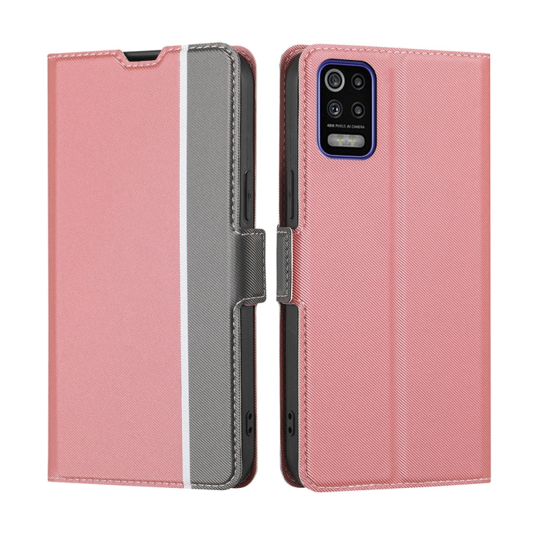 Twill Texture Side Button Leather Phone Case, For LG K52, For LG Velvet