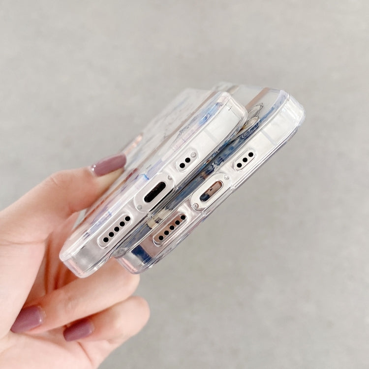 Translucent Electroplating Flower Phone Case, For iPhone 14, For iPhone 14 Pro, For iPhone 14 Plus