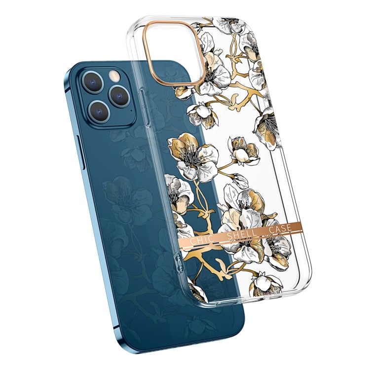 Translucent Electroplating Flower Phone Case, For iPhone 14, For iPhone 14 Pro, For iPhone 14 Plus