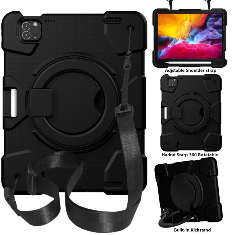 Silicone + PC Full Body Protection Tablet Case With Holder & Strap, For iPad 9.7 2018, For iPad Pro 11 2020/Pro 11 2018/Air 2020/Air 2022