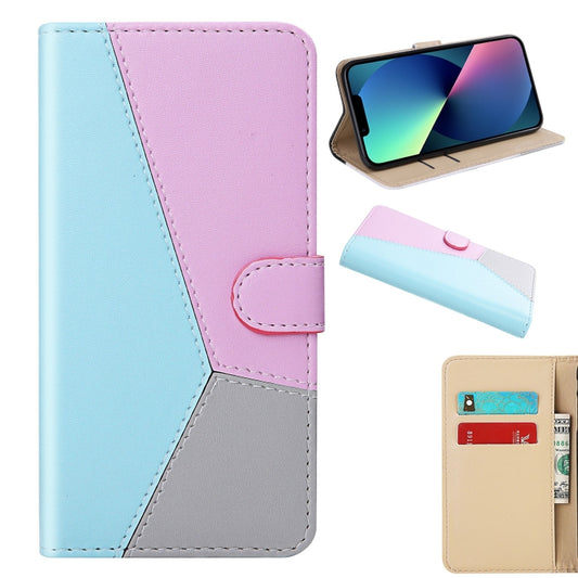 Tricolor Stitching Flip Leather Phone Case, For iPhone 14 Plus, For iPhone 14, For iPhone 14 Pro, For iPhone 14 Pro Max