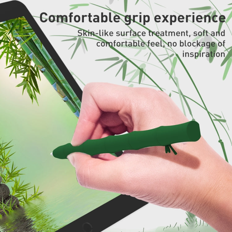 LOVE MEI Bamboo Liquid Silicone Gel Stylus Pen Protective Case, For Apple Pencil 1, For Apple Pencil 2