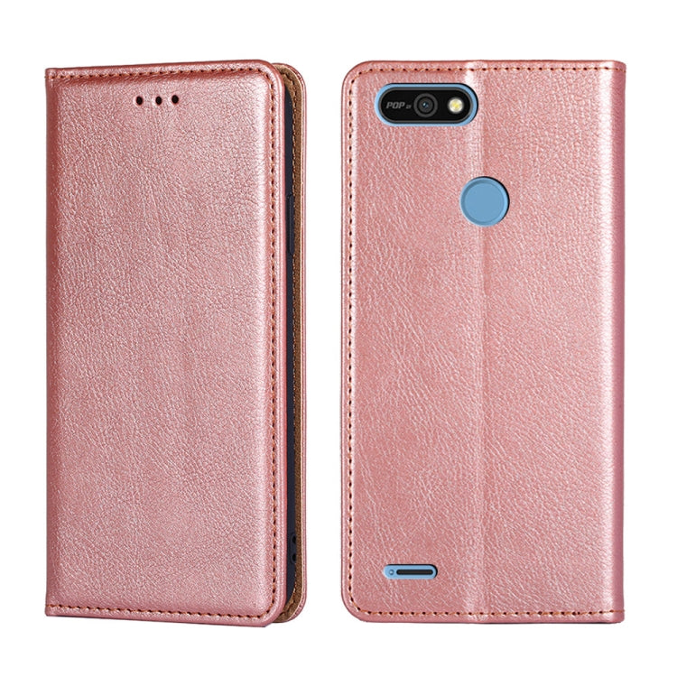 Gloss Oil Solid Color Magnetic Leather Phone Case, For Tecno Phantom X, For Tecno Pop 4, For Tecno Pop 2 / Pop 2 F / Pop 2 Pro, For Tecno Spark 6 GO, For Tecno Spark 7