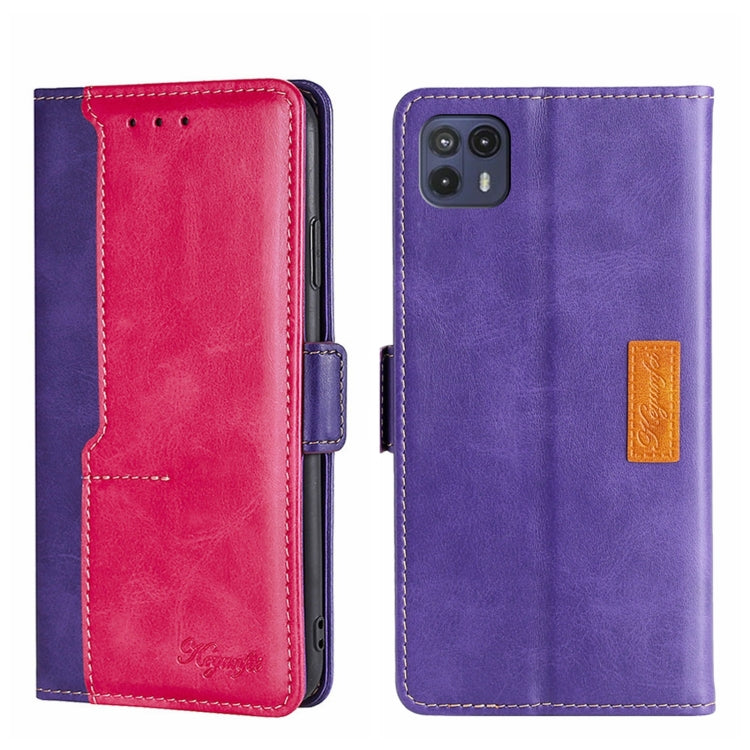 Contrast Color Side Buckle Leather Phone Case, For Motorola Moto G50 5G, For Motorola Moto G52J 5G, For Motorola Moto E20, For Motorola Moto E40, For OPPO Realme C21