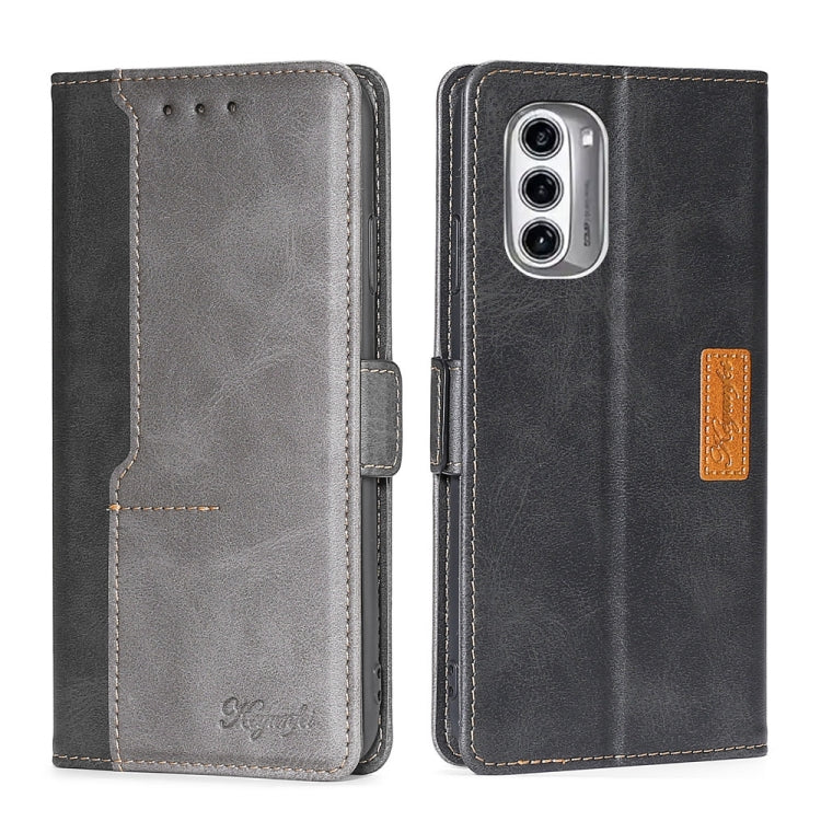 Contrast Color Side Buckle Leather Phone Case
