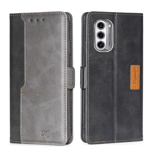 Contrast Color Side Buckle Leather Phone Case, For Motorola Moto G52J 5G, For Motorola Moto E20, For Motorola Moto E40, For OPPO Realme C21