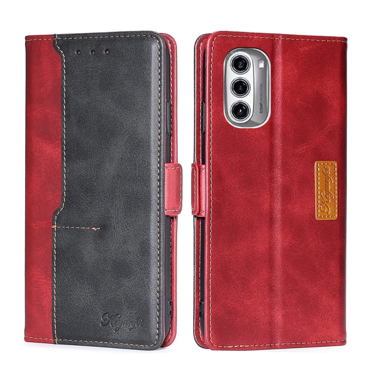 Contrast Color Side Buckle Leather Phone Case