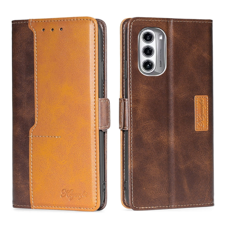 Contrast Color Side Buckle Leather Phone Case