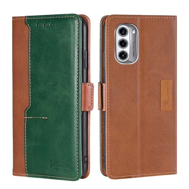 Contrast Color Side Buckle Leather Phone Case