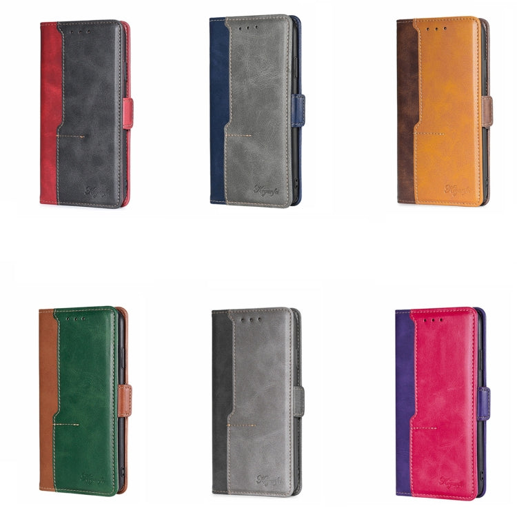 Contrast Color Side Buckle Leather Phone Case