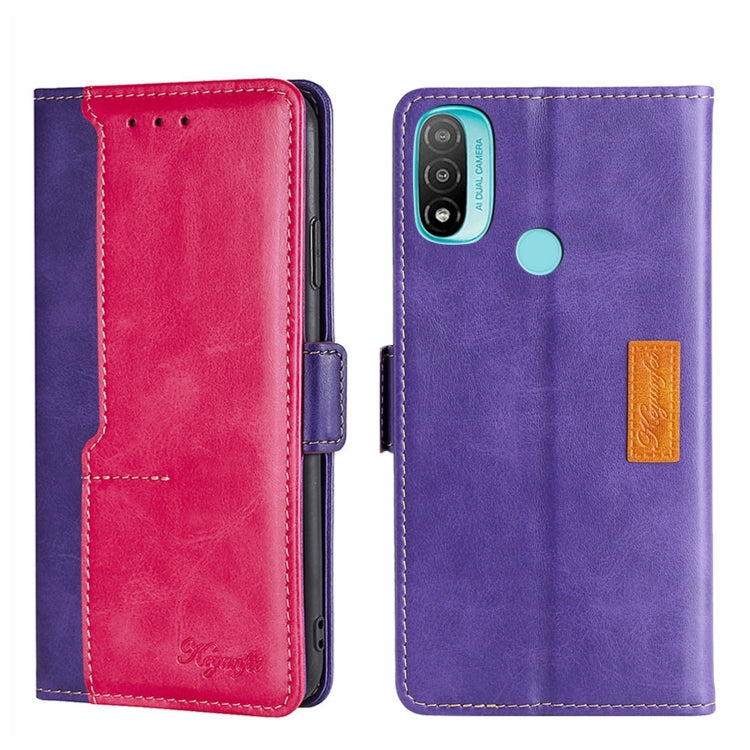 Contrast Color Side Buckle Leather Phone Case, For Motorola Moto G50 5G, For Motorola Moto G52J 5G, For Motorola Moto E20, For Motorola Moto E40, For OPPO Realme C21