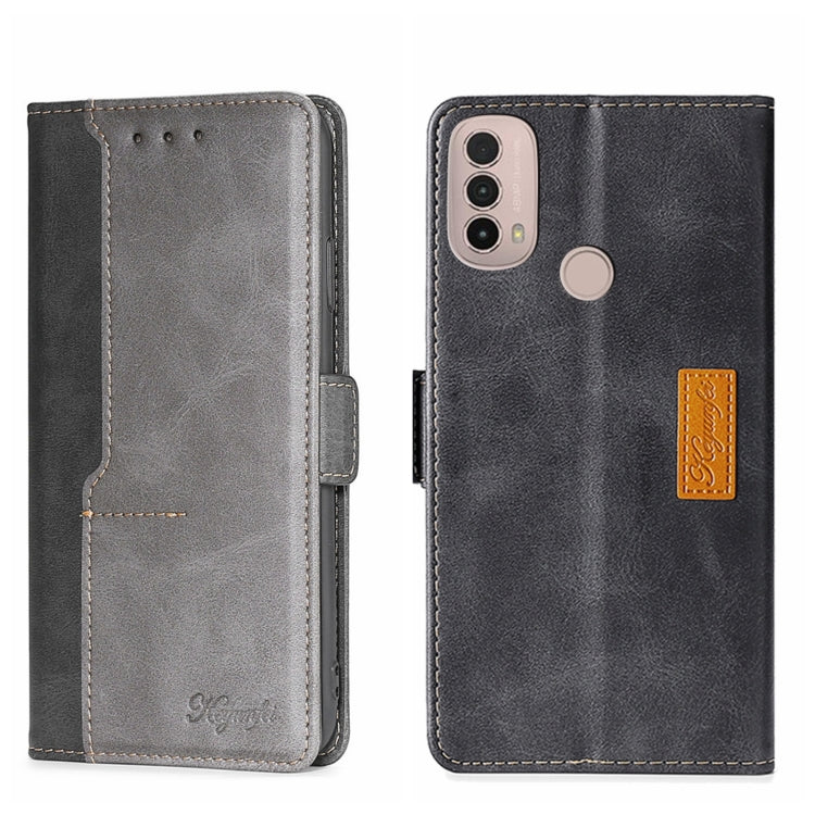 Contrast Color Side Buckle Leather Phone Case