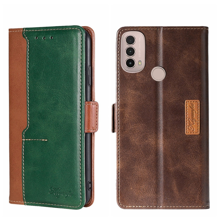 Contrast Color Side Buckle Leather Phone Case