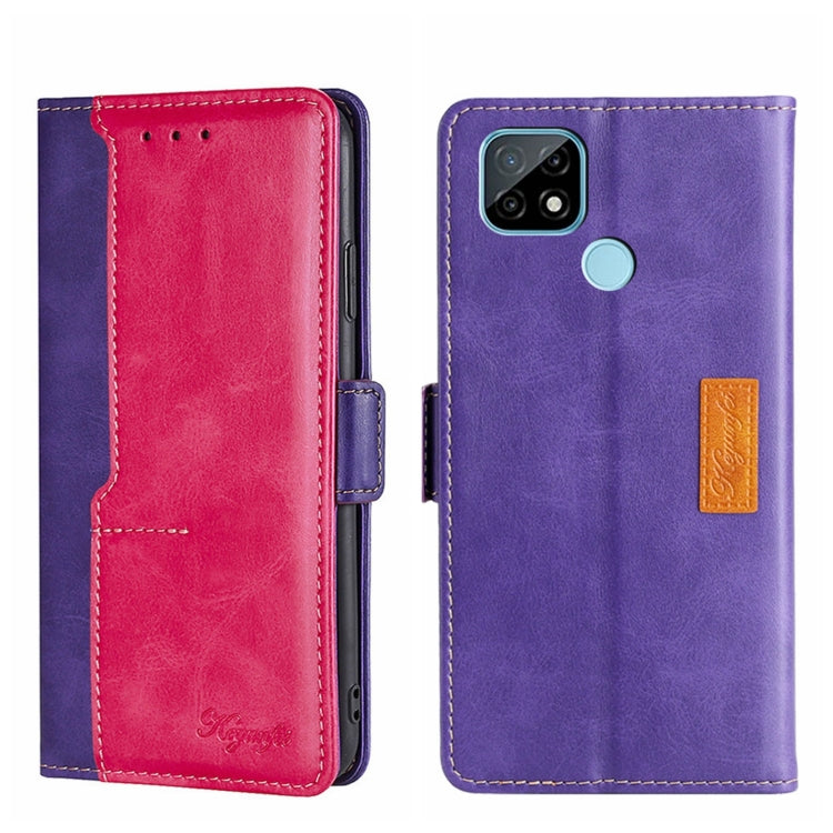 Contrast Color Side Buckle Leather Phone Case, For Motorola Moto G50 5G, For Motorola Moto G52J 5G, For Motorola Moto E20, For Motorola Moto E40, For OPPO Realme C21