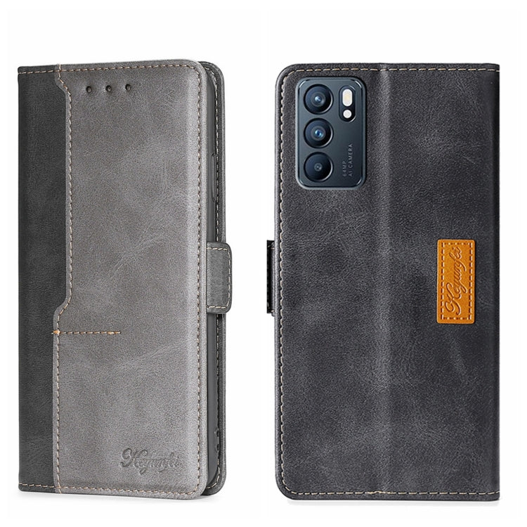 Contrast Color Side Buckle Leather Phone Case, For OPPO K9S/Realme Q3s, For OPPO Reno5 A, For OPPO Reno6 5G, For OPPO Reno6 4G, For OPPO Reno6 Pro 5G