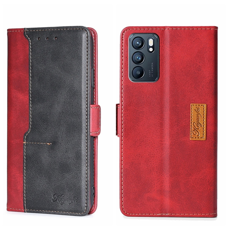 Contrast Color Side Buckle Leather Phone Case, For OPPO K9S/Realme Q3s, For OPPO Reno5 A, For OPPO Reno6 5G, For OPPO Reno6 4G, For OPPO Reno6 Pro 5G