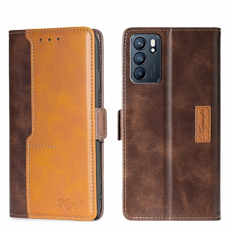 Contrast Color Side Buckle Leather Phone Case, For OPPO K9S/Realme Q3s, For OPPO Reno5 A, For OPPO Reno6 5G, For OPPO Reno6 4G, For OPPO Reno6 Pro 5G