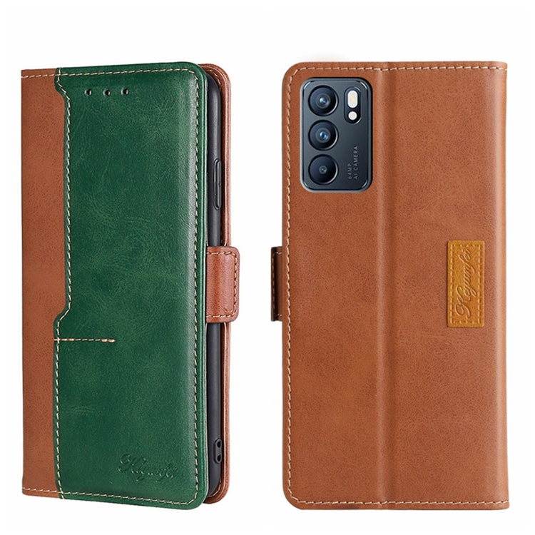 Contrast Color Side Buckle Leather Phone Case, For OPPO K9S/Realme Q3s, For OPPO Reno5 A, For OPPO Reno6 5G, For OPPO Reno6 4G, For OPPO Reno6 Pro 5G