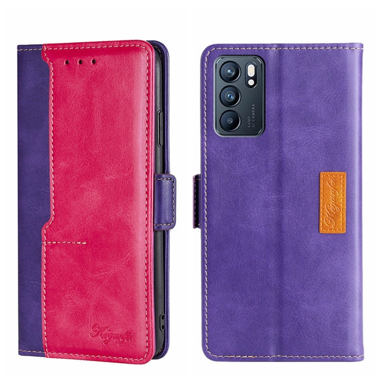 Contrast Color Side Buckle Leather Phone Case, For OPPO K9S/Realme Q3s, For OPPO Reno5 A, For OPPO Reno6 5G, For OPPO Reno6 4G, For OPPO Reno6 Pro 5G