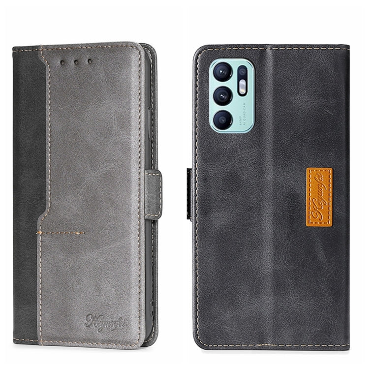 Contrast Color Side Buckle Leather Phone Case, For OPPO K9S/Realme Q3s, For OPPO Reno5 A, For OPPO Reno6 5G, For OPPO Reno6 4G, For OPPO Reno6 Pro 5G