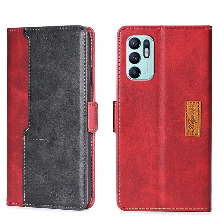 Contrast Color Side Buckle Leather Phone Case, For OPPO K9S/Realme Q3s, For OPPO Reno5 A, For OPPO Reno6 5G, For OPPO Reno6 4G, For OPPO Reno6 Pro 5G