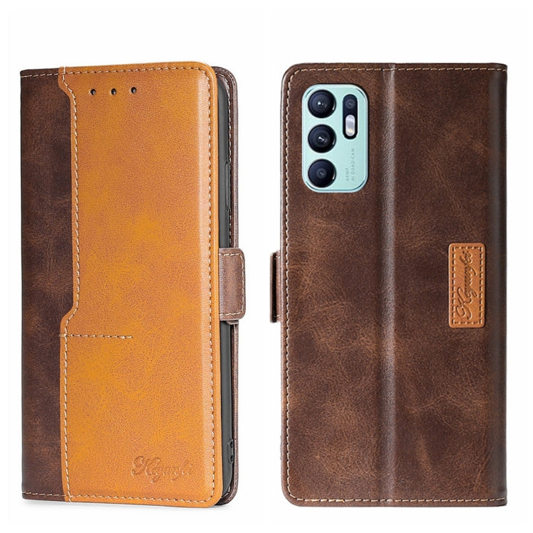 Contrast Color Side Buckle Leather Phone Case, For OPPO K9S/Realme Q3s, For OPPO Reno5 A, For OPPO Reno6 5G, For OPPO Reno6 4G, For OPPO Reno6 Pro 5G