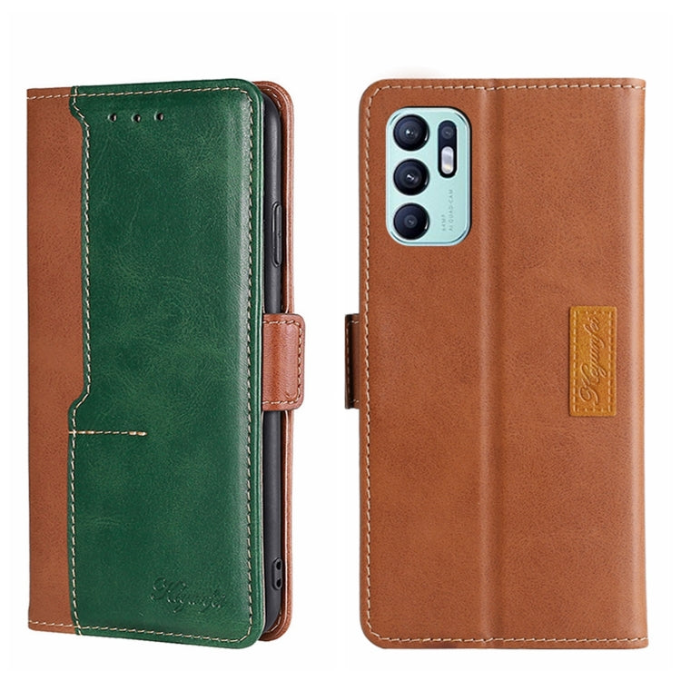 Contrast Color Side Buckle Leather Phone Case, For OPPO K9S/Realme Q3s, For OPPO Reno5 A, For OPPO Reno6 5G, For OPPO Reno6 4G, For OPPO Reno6 Pro 5G