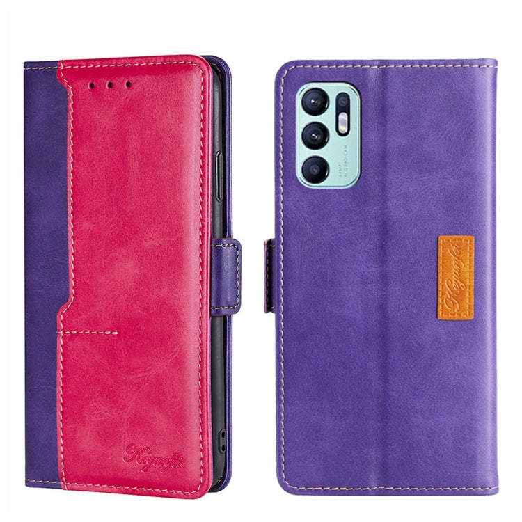 Contrast Color Side Buckle Leather Phone Case, For OPPO K9S/Realme Q3s, For OPPO Reno5 A, For OPPO Reno6 5G, For OPPO Reno6 4G, For OPPO Reno6 Pro 5G